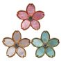 Gold colour plated flower brooch with imitation mother of pearl and genuine Clear crystal stones.
