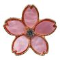 Gold colour plated flower brooch with imitation mother of pearl and genuine Clear crystal stones.