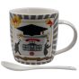 Graduation print design cup and spoon gift set.
