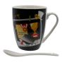 Graduation print design cup and spoon gift set.
