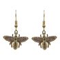 Gold colour plated, Bee design pierced drop earrings with genuine Clear crystal stones.
