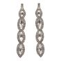 Rhodium colour plated pierced drop earrings with genuine Clear crystal stones.
