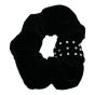 Black velvet scrunchies with genuine Clear crystal stones.
