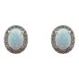 Rhodium plated sterling Silver oval stud earrings with Clear cubic zirconia stones and synthetic White opal stones.
Measuring approx 1.1cm x 0.9cm.
