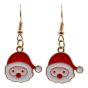 Venetti Enamelled Santa Pierced Drop Earrings