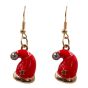 Venetti collection, Gold colour plated Santa Christmas hat design pierced drop earrings with coloured enamelling and a genuine Clear crystal stone.
