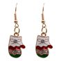 Venetti collection, Gold colour plated Christmas glove design pierced drop earrings with coloured enamelling and genuine Clear crystal stones.
