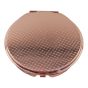 Rose Gold colour plated double sided compact mirror.
