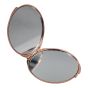 Rose Gold colour plated double sided compact mirror.