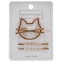 Gold colour plated twist hair slides and cat clip.
