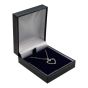 Classic Navy leatherette deep pendant box with a Gold colour trim, Navy velvet and White satin interior.