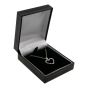 Classic Black leatherette deep pendant box with a Gold colour trim, Black velvet and White satin interior.