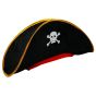 Velvet skull & crossbones print pirate hat fancy dress party Halloween 