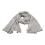 Cotton feel maxi scarves decorated with Silver colour foil snow flakes.