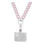 Baby Pink and White, fashion acrylic crossbody phone chain.