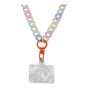 Translucent multicolour fashion acrylic crossbody phone chain.