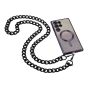 Fashion Black acrylic crossbody phone chain.
