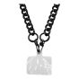 Fashion Black acrylic crossbody phone chain.