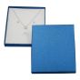 Slim line textured Navy card universal box with a White velvet covered foam insert.