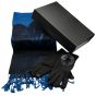 Ladies boxed gift set includes a Black card gift box, a lilly design pashmina scarf and a pair of Black gloves.
