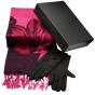 Ladies boxed gift set includes a Black card gift box, a lilly design pashmina scarf and a pair of suedette Black gloves.