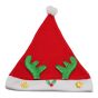 Adults sequined antler design Christmas Santa hats.
