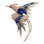 Diamante and enamel bird brooch