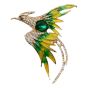 Diamante and enamel bird brooch