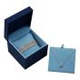 Dual Navy soft touch universal box with a baby blue velvet interior.
Box comes with pillow insert and necklace insert, avaliable for watch, bangle, bracelet and necklace.
Box measuring approx. 10cm x 10cm x 8cm

****Jewellery not included***