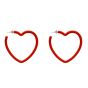 Rhodium colour plated, acrylic pierced heart shaped hoop earrings.
With hypoallergenic backs