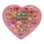 Gold colour plated, childrens size adjustable, acrylic rings In assorted designs and colours.
Presented in a heart shaped acrylic display box.
Box of 36 rings.