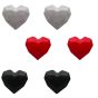 Rhodium colour plated, acrylic pierced heart stud earrings.
With hypoallergenic backs.