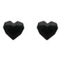 Rhodium colour plated, acrylic pierced heart stud earrings.
With hypoallergenic backs.