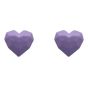 Rhodium colour plated, acrylic pierced heart stud earrings.
With hypoallergenic backs.
