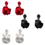 Rhodium colour plated, acrylic pierced drop earrings.
With hypoallergenic backs.
