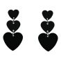 Rhodium colour plated, acrylic pierced heart design hoop earrings.
With hypoallergenic backs.