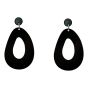 Rhodium colour plated, acrylic pierced drop earrings.
With hypoallergenic backs.