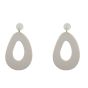 Rhodium colour plated, acrylic pierced drop earrings.
With hypoallergenic backs.