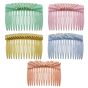 Acrylic hair combs in assorted designs and pastel colours
