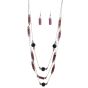 Beaded 3 Tier Necklace & Pierced Drop Earring Set