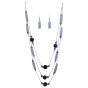 Beaded 3 Tier Necklace & Pierced Drop Earring Set