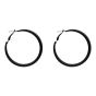 Rhodium colour plated, acrylic pierced half hoop earrings.
With hypoallergenic backs.