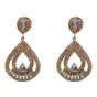 Gold or Rhodium colour plated clip-on drop earrings with genuine crystal and cubic zirconia stones.