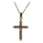 Gold colour plated, Cross pendant with genuine Clear crystal stones.
