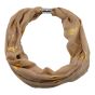 Soft cotton feel, Gold colour foil, bee design print loop scarves with a magnetic fastening.