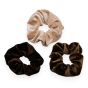 Plain velvet scrunchies.
In  assorted colours of Brown, Chocolate and Beige.
Measuring approx. 13cm in diameter.
Pack of 12.