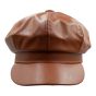 Leatherette baker boy design cap
One size fits all, inside size adjustable.
