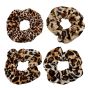 Animal print velvet scrunchies.
