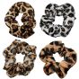 Animal print satin scrunchies.
