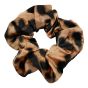 Animal print satin scrunchies.